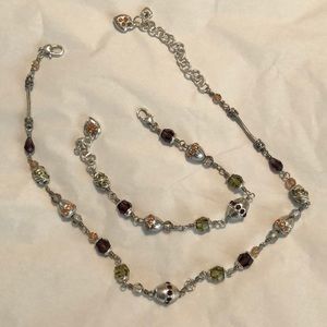 Brighton Silver Tone and Multi Colored Swarovski Crystal Beaded Necklace